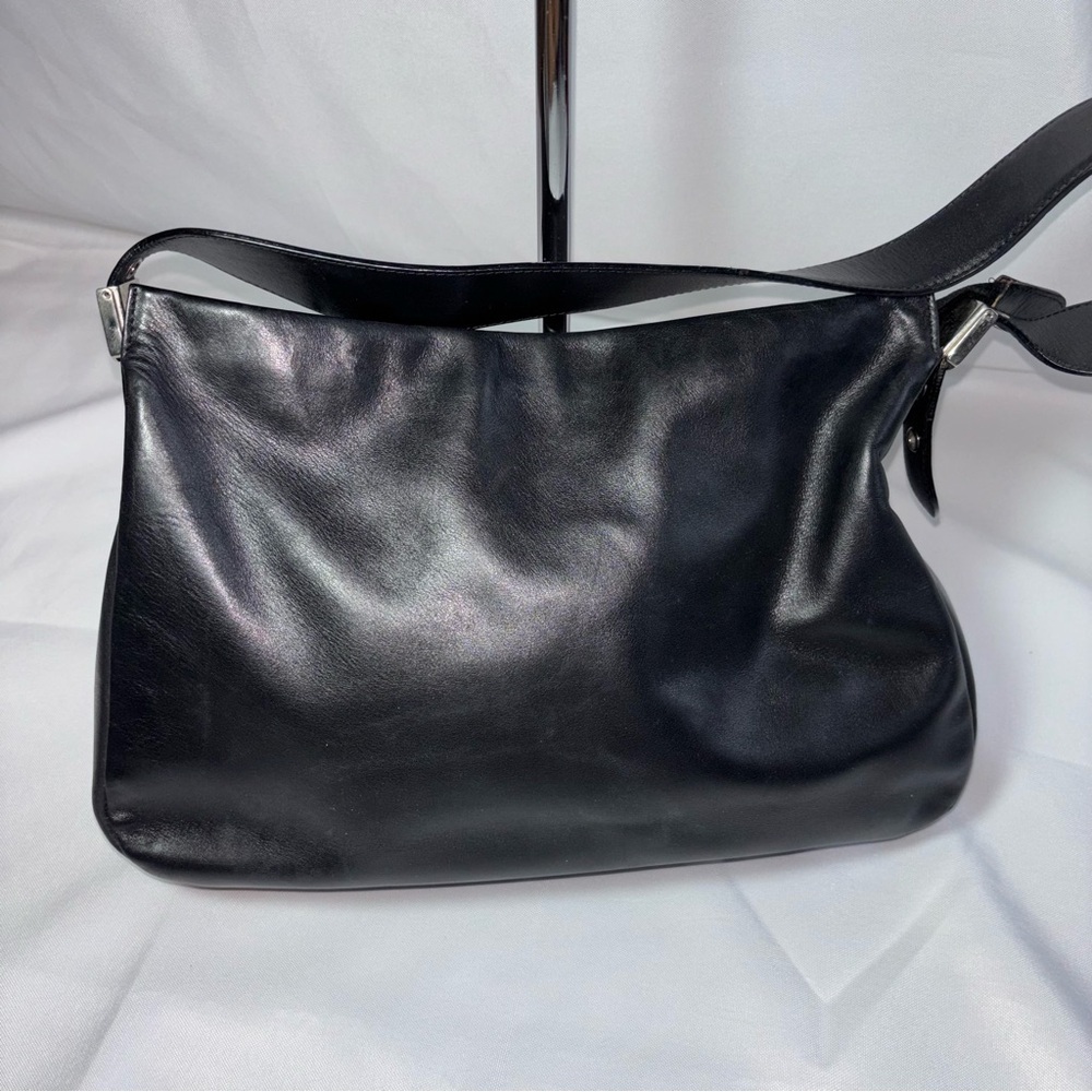 GENNY made in Italy Black Buttery Soft Leather Shoulder Bag